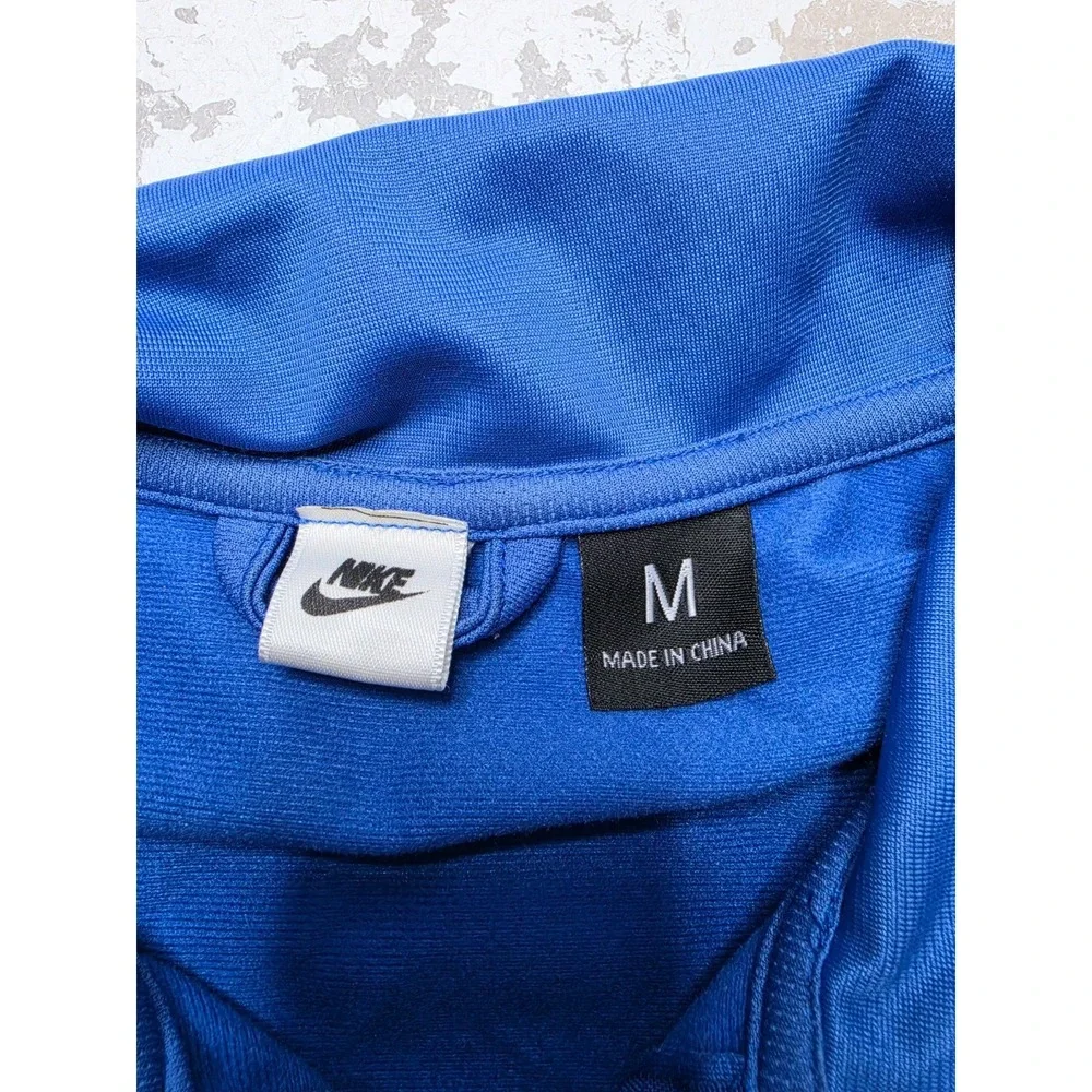 Nike Track Jacket Mens Medium Blue White Striped Full Zip Sportswear